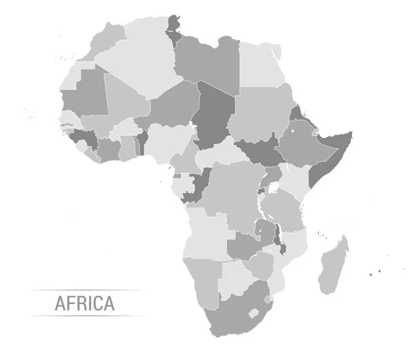 Vector África mapa cinzento — Vetor de Stock