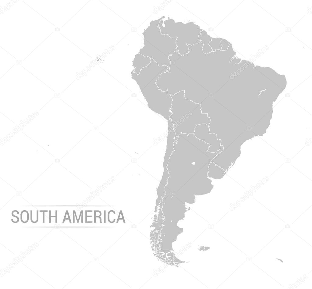 Vector South America grey map — Stock Vector © pingebat #191688984