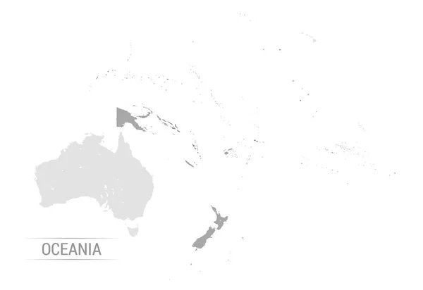 Mapa cinzento de Vector Oceania — Vetor de Stock