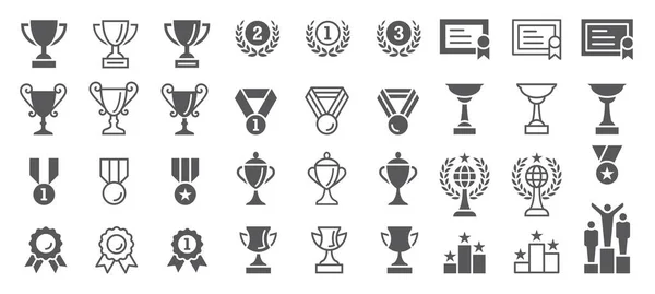 Conjunto Iconos Vectoriales Ganadores — Vector de stock