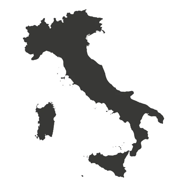 Italy Karta Isolerad Siluett — Stock vektor