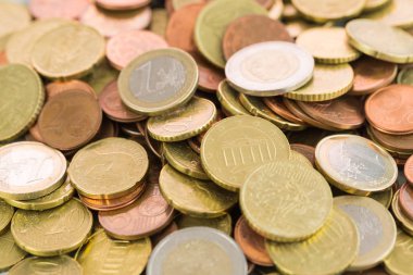 Çeşitli Euro sikke yığını