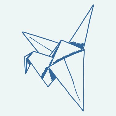 Vektör çizim origami kağıt kuş