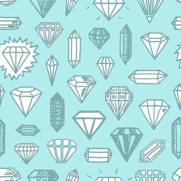 Vektör Serbest çizilmiş karikatür elmas ile seamless modeli