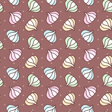 Vektör Serbest çizilmiş karikatür meringues ile seamless modeli