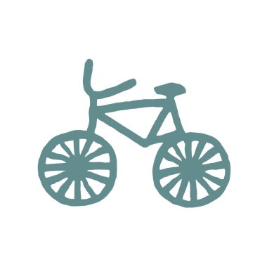 Vektör çizim ile serbest çizilmiş karikatür bisiklet çocuk çocukça tarzı yaptı