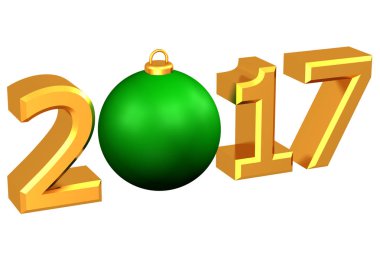 Konsept: Yıl 2017 Noel top. 3D render.