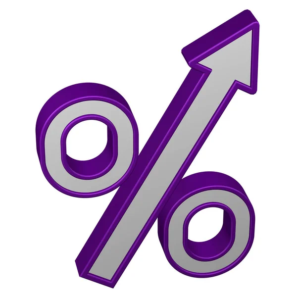 Concept : pourcentage de croissance. rendu 3D . — Photo