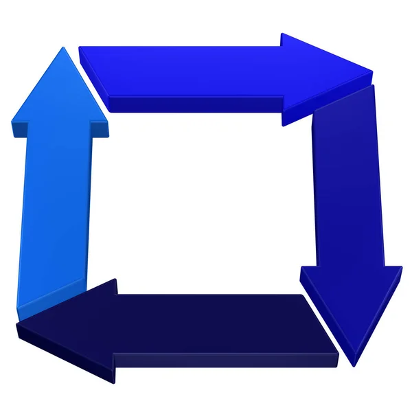 Frecce quadrate. Rendering 3D . — Foto Stock