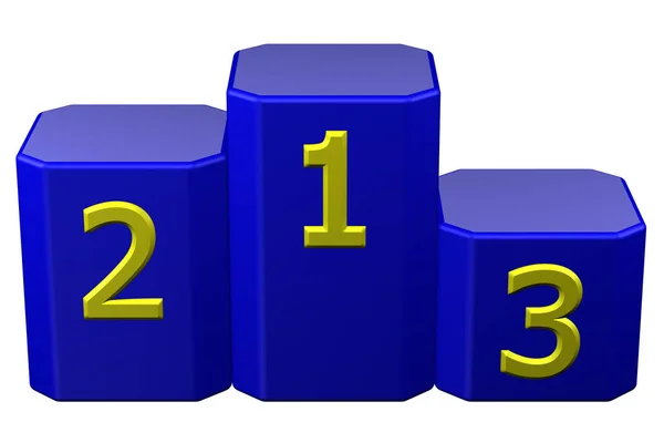 Winners podium with numerals. 3D rendering. — Stock Photo, Image