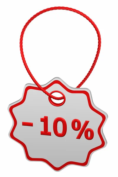 Discount - 10 % tag. 3D rendering. — Stock Photo, Image