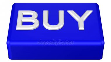 Konsept: Düğmesi ile kelime satın aşağı taşımak ve yukarı hareket ettirin. 3D render.