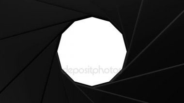 Kapanış ve açılış kamera diyafram. 3D render.