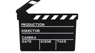 Film Clapper kurulu. 3D render.