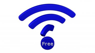 Ücretsiz Wi-Fi işareti arkanı dön. 3D render.