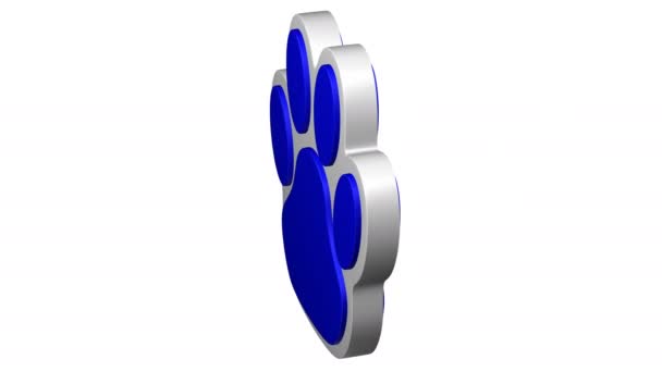 개 발 기호 돌아서. 3 차원 렌더링. — 비디오
