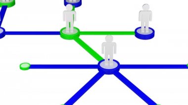 Sosyal ağ bağlantıları büyüyen. Loopable. Luma mat. 3D render.