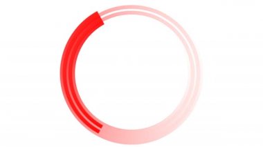 Yuvarlak çift yuvarlak çizgi artış işaretiyle yükleniyor. Kit 3'te 1. Loopable. Luma mat. 3D render.