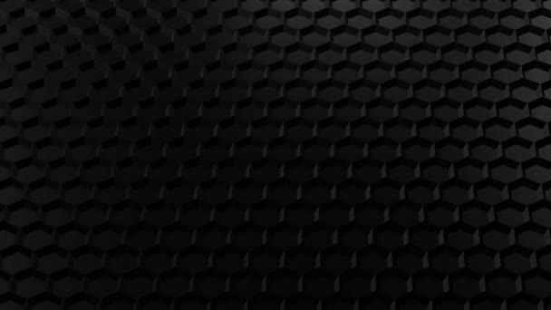 抽象的な背景 黒のハニカム構造 黒い六角形のメッシュ レンダリング — ストック動画