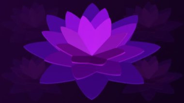 Kağıt arka plan - Mor çiçek kes. Loopable. Luma mat. 3D render.