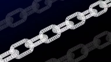 Kavram: Blockchain. Hücresel yapılar arkanı şeklinde beyaz hain ve hareket. Luma mat. Loopable. 3D render.