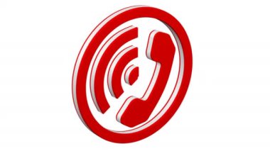 Geri arama işareti arkanı dön. Loopable. Luma mat. 3D render.