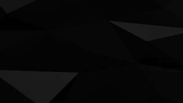 Низкая Футуристическая Чёрная Полигональная Геометрическая Фоновая Анимация Поверхности Зацикленная Рендеринг — стоковое видео
