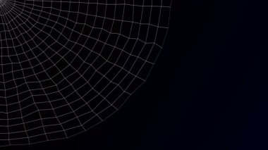Arka plan - siyah ve koyu mavi zemin üzerine örümcek ağı. Loopable. Luma mat. 3D render.