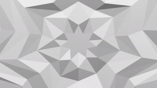 Белый Многоугольный Геометрический Фон Поверхности Форма Звезды Бумажном Ходу Зацикленная — стоковое видео