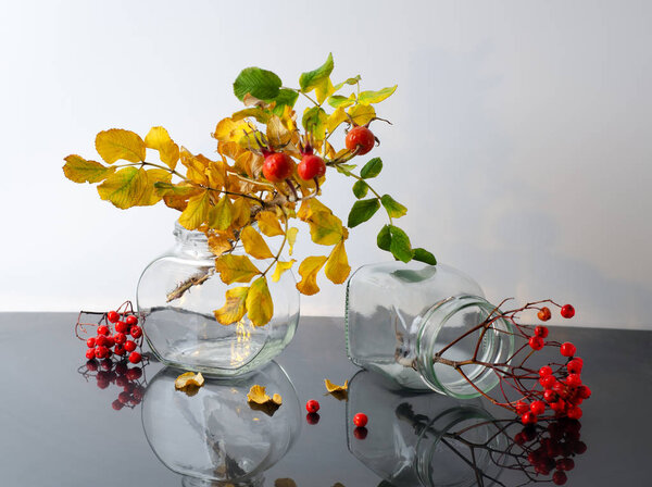 autumn Rhapsody with Rowan and rose hips