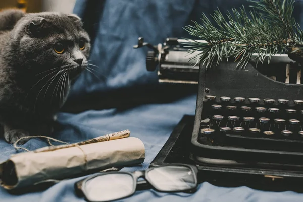 Vieja máquina de escribir. Bodegón retro — Foto de Stock