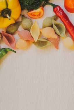 gluten ücretsiz sebze makarna closeup