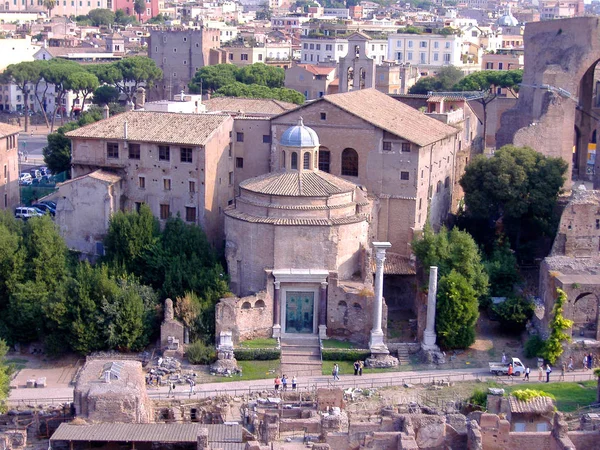 Templo Divo Rômulo Basílica Dos Santos Cosma Damiano Roma Itália — Fotografia de Stock
