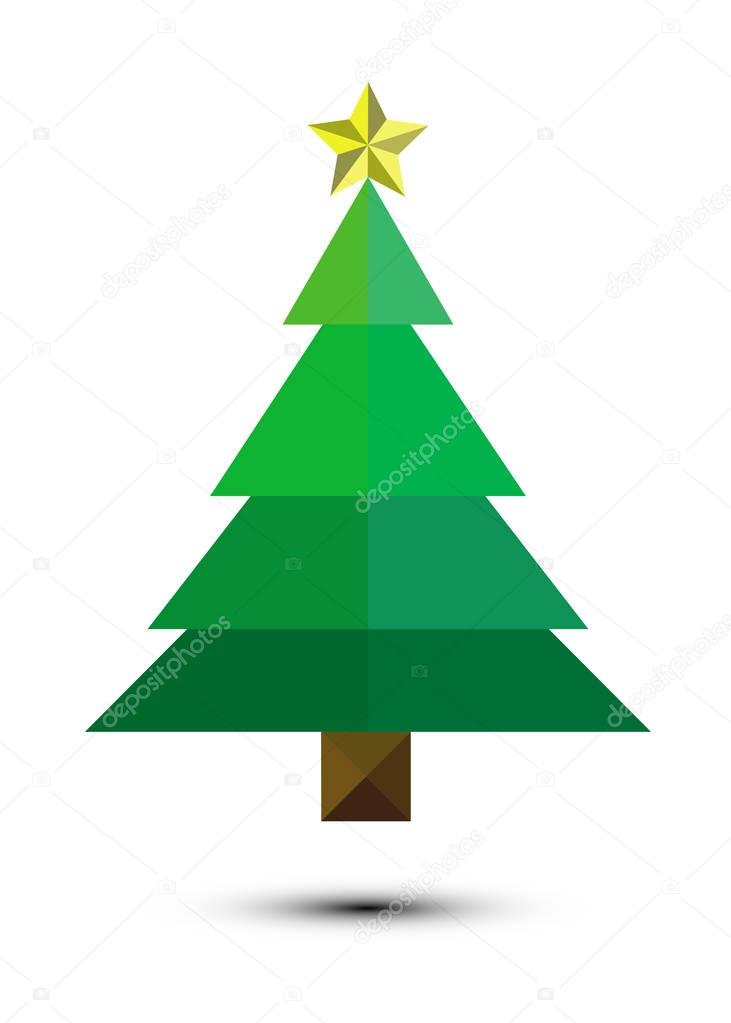 Christmas tree vector green new year
