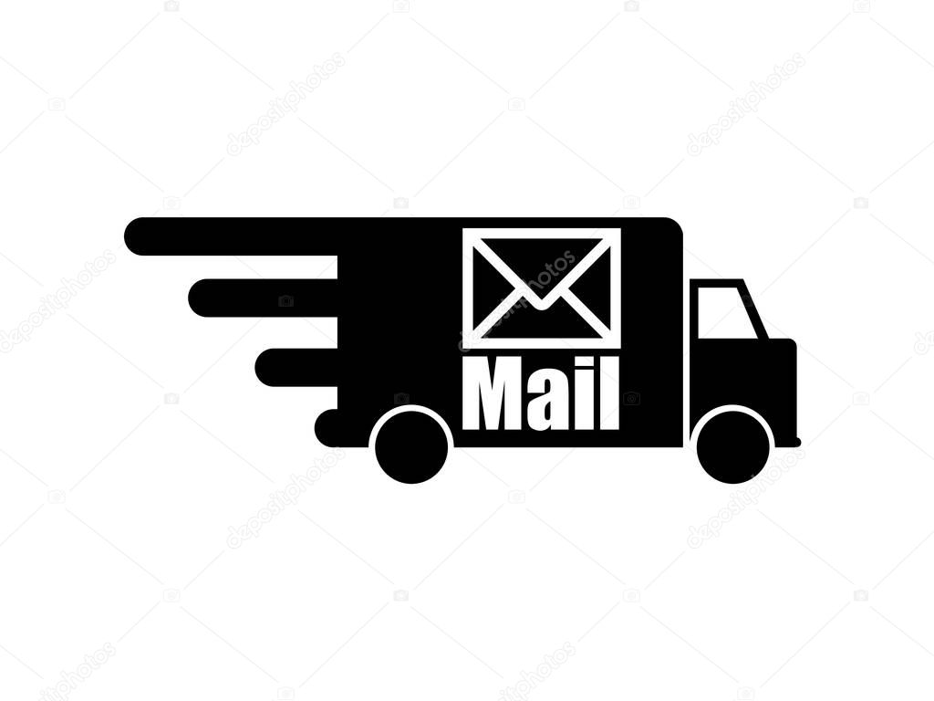 postal truck icon vector