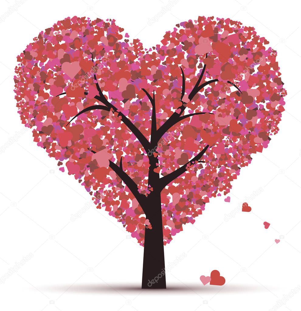 Tree of Love on a white background