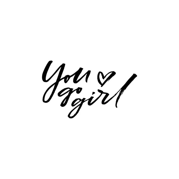 You go girl quote isolated Royalty Free Vector Image