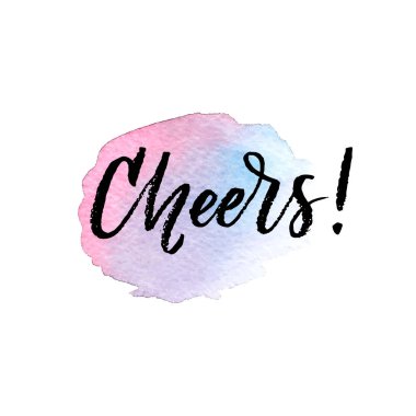 Şerefe mürekkep el yazısı. Vektör çizim.