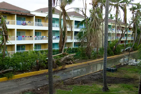 Eftervirkningerne Orkanen Irma Den Dominikanske Republik Punta Cana - Stock-foto