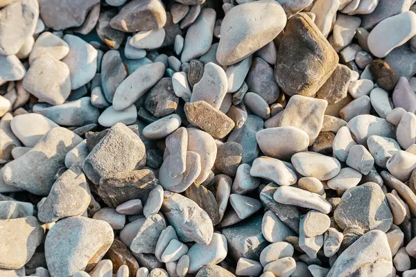 Seixos Praia Como Fundo Perto — Fotografia de Stock