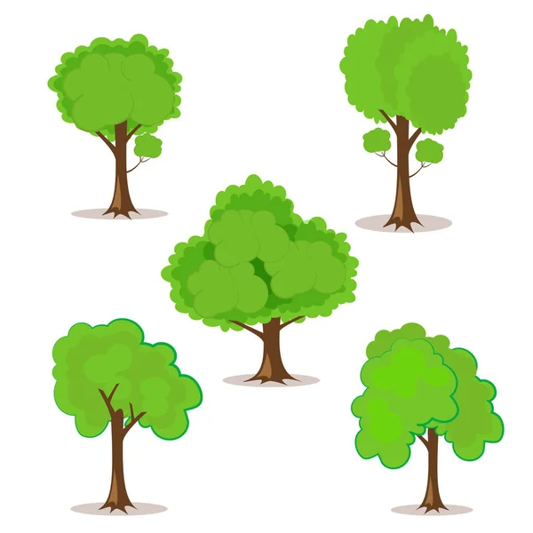 Set of cartoon trees hand-drawn for your design or project. Isolated on white background. Vector, illustration EPS10. Royalty Free Stock Illustrations