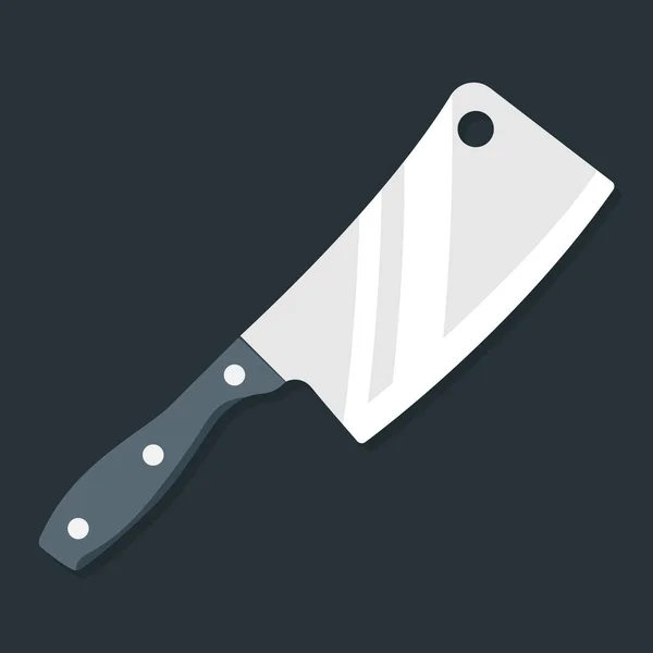 Kasap bıçağı. Gri bir arka plan üzerinde düz stil resimde vektör mutfak bıçağı ve et bıçağı. Üstten Görünüm. Premium kaliteli görüntü. — Stok Vektör
