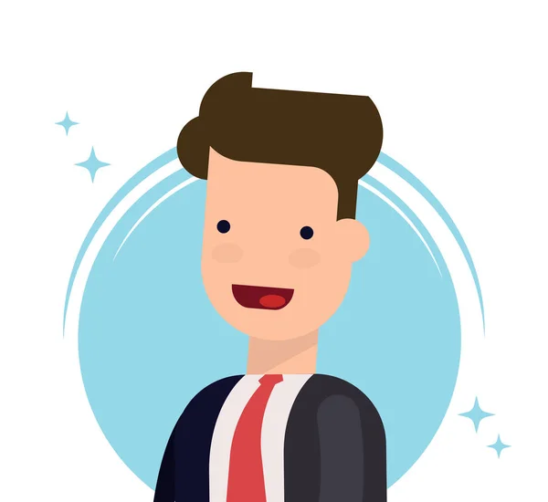 Imagen de perfil o avatar con una foto de un hombre de negocios o gerente. Ilustración vectorial. Estilo plano. Imagen aislada . — Vector de stock