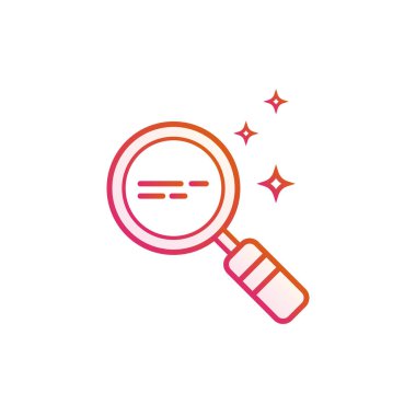 Büyüteç camı satırı simgesi, vektör Büyüteç veya beyaz arka plan üzerinde izole Büyüteç işareti.