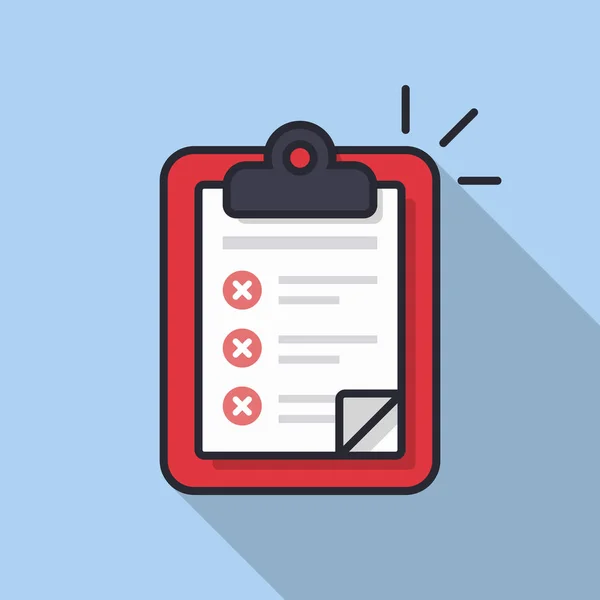 Klembord met checklist icoon. Platte illustratie van klembord met checklist pictogram voor web. — Stockvector
