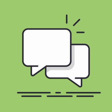 Konuşma kabarcıklar simge vektör hat izole arka planı Tasarla.