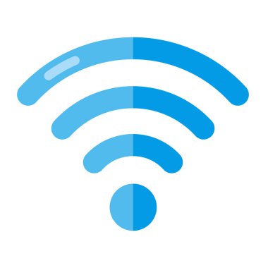 Kablosuz ağ simgesi beyaz arka plan üzerinde izole. Düz vektör çizim.