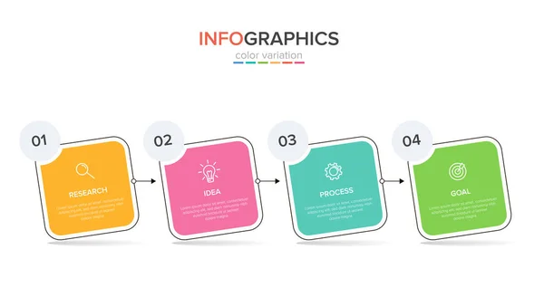 Conception infographique avec icônes et 5 options ou étapes. Vecteur de lignes minces. Infographie concept d'entreprise. Peut être utilisé pour les graphiques d'information, organigrammes, présentations, sites Web, bannières, documents imprimés. — Image vectorielle