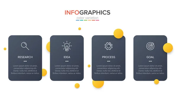 Infographic design with icons and 4 options or steps. Thin line vector. Infographics business concept. Can be used for info graphics, flow charts, presentations, web sites, banners, printed materials. — Stock Vector