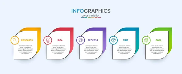 Infographic design with icons and 5 options or steps. Thin line vector. Infographics business concept. Can be used for info graphics, flow charts, presentations, web sites, banners, printed materials. — Stock Vector